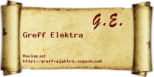 Greff Elektra névjegykártya